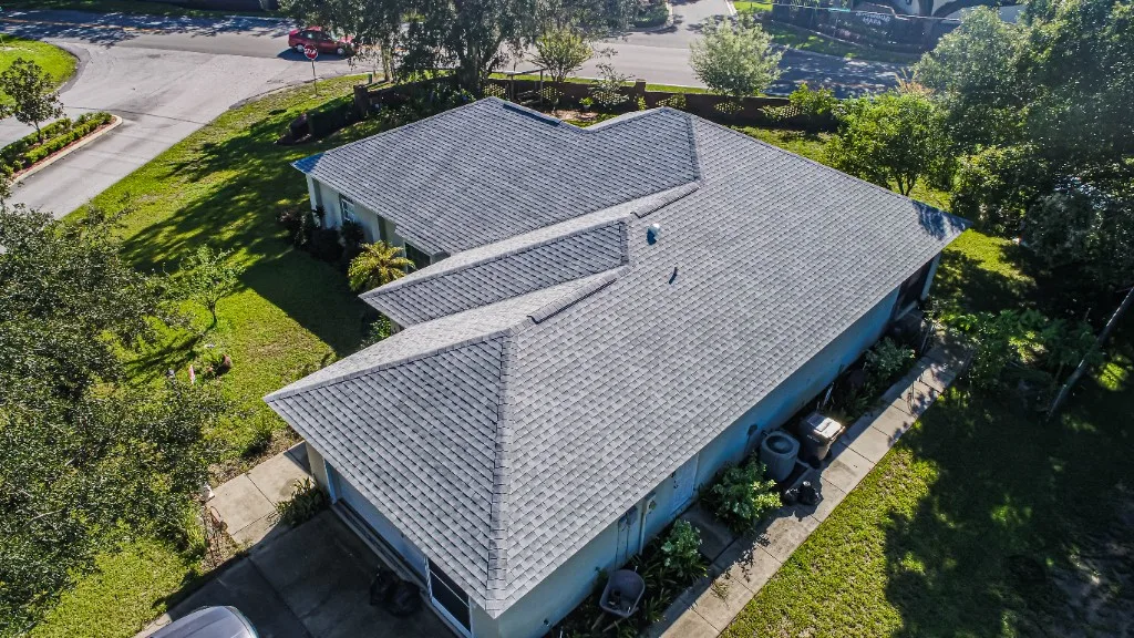 Stronghold Roofing completed a gray shingle roof for this ranch house in Orlando, FL.