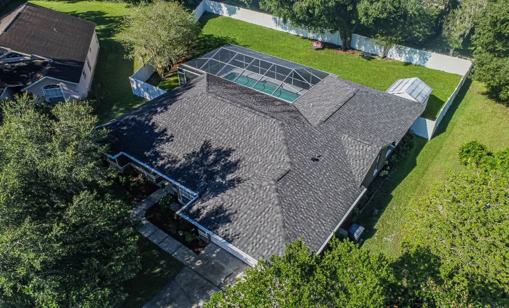 Stronghold Roofing installed a charcoal shingle roof in Sarasota, FL.