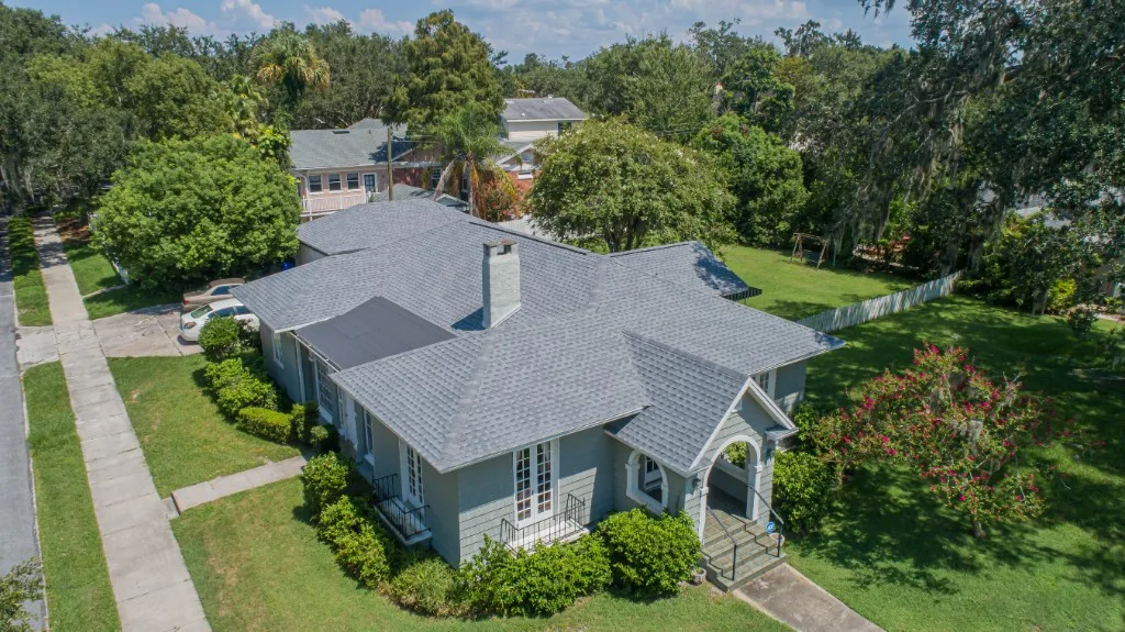 Stronghold Roofing completed a gray shingle roof for this ranch style home in Sarasota, FL.