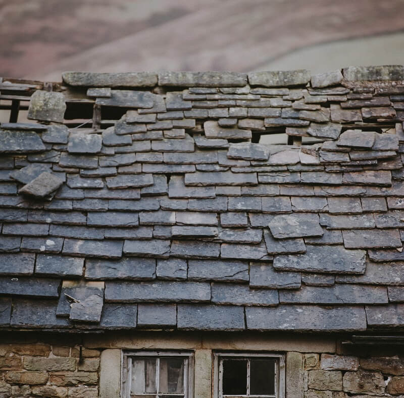 Hurricane damaged roofs