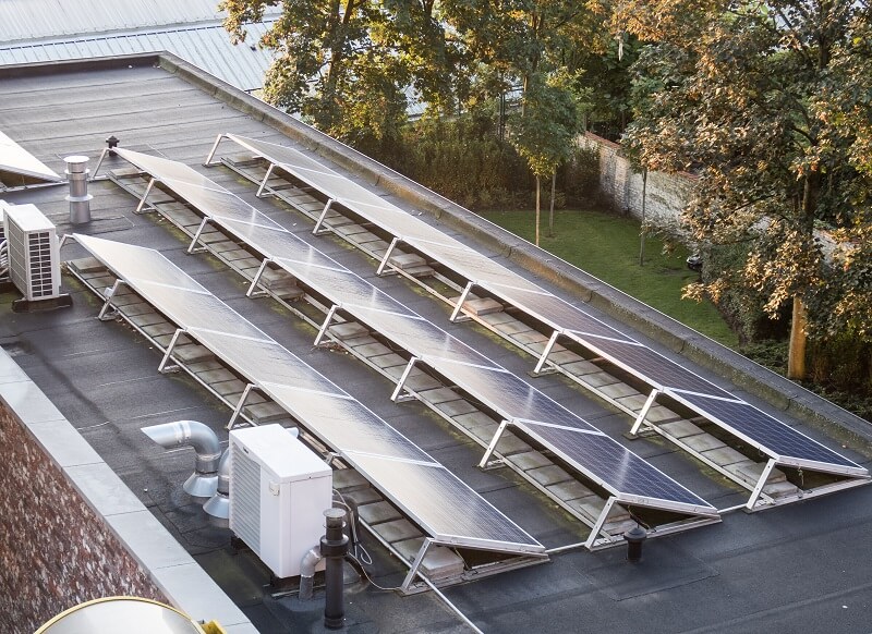 solar racking on flat roofs