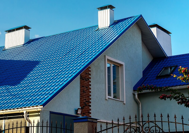 Blue roof tile