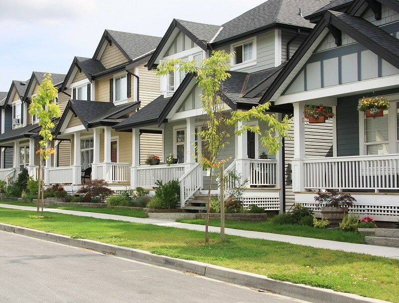 Same roof color in a neighborhood