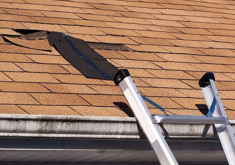 Missing asphalt roofing after bad roof installation in Lakeland