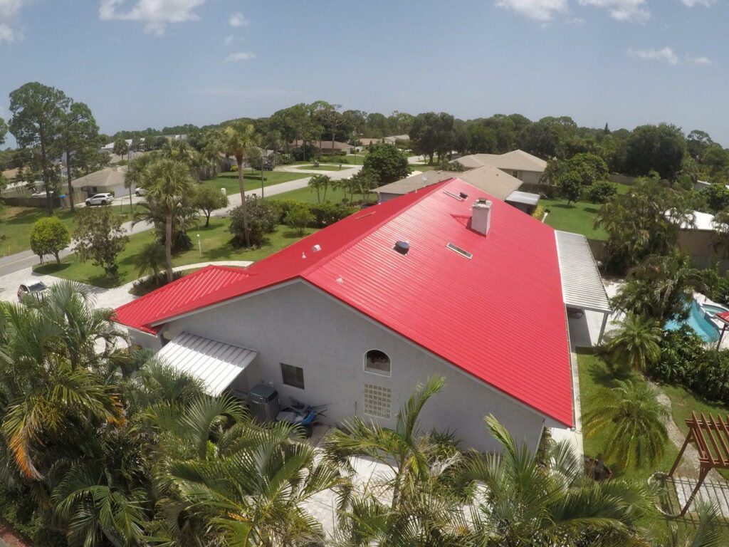 red metal roof for commercial property