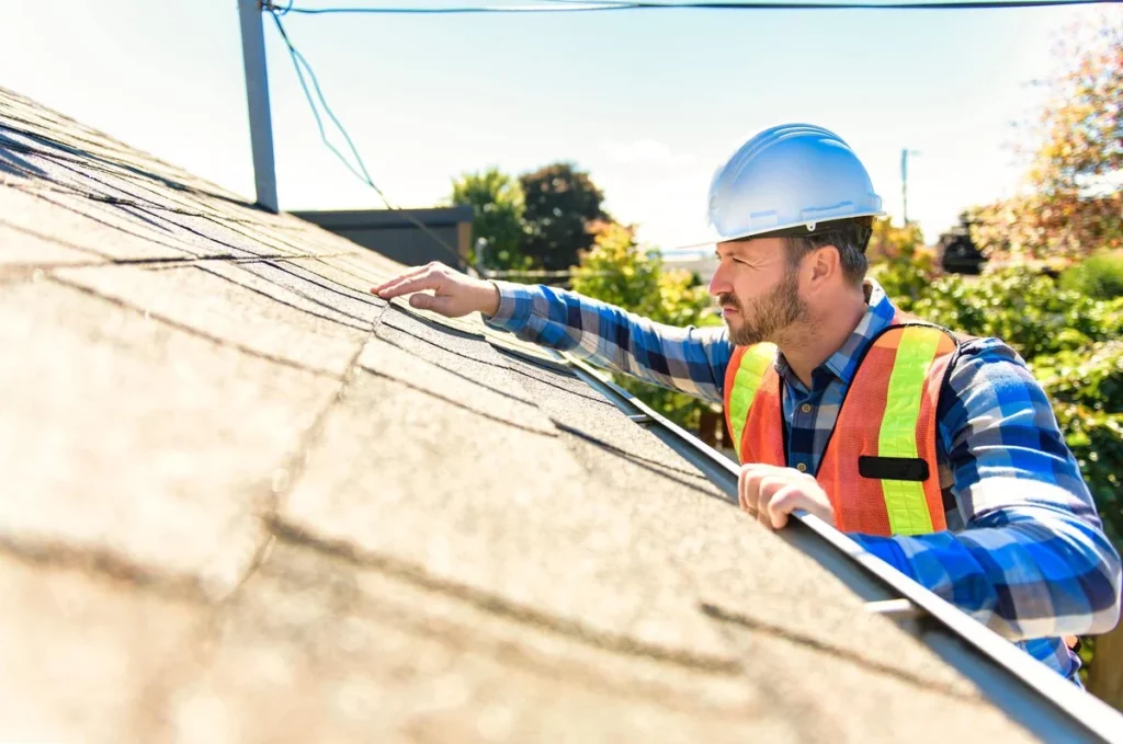 The roof is inspected by a roof professional to determine whether it requires a new roof or not